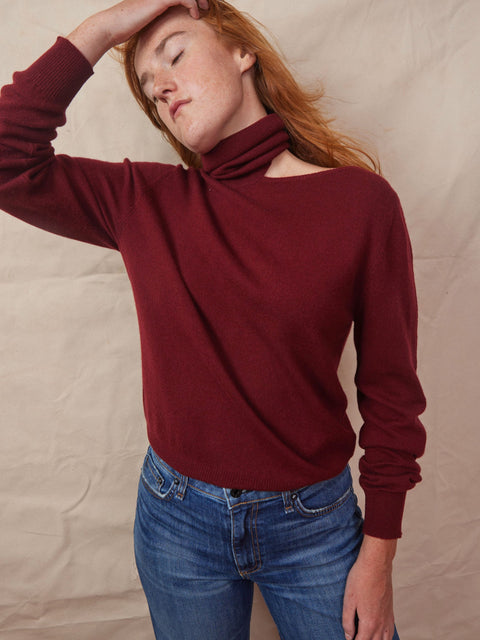 Slit Neck Sweater, Valentine