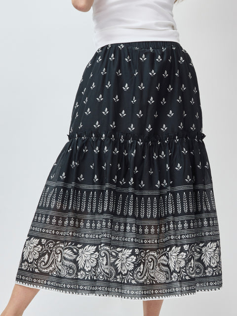 Barbara Skirt, Wildflower Black