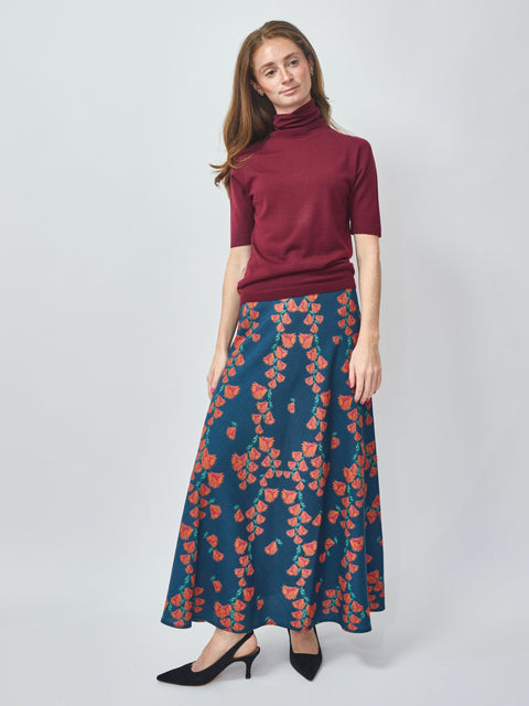Short-Sleeve Turtleneck, Sloe Gin