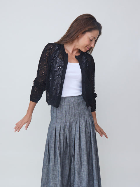 Crochet Cardigan, black