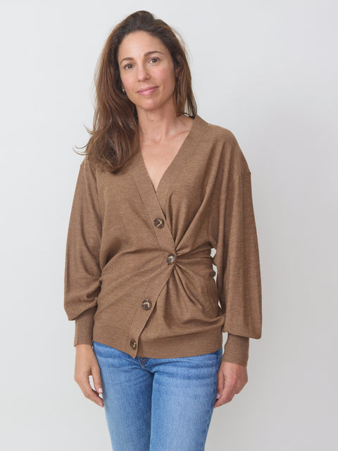 Drippy Tissue Cardigan, Camel