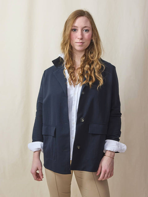 Safari Jacket Rayon, Navy