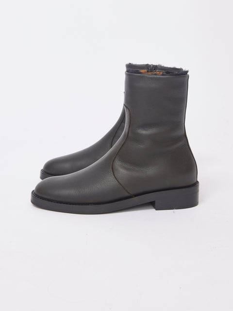 Theo Shearling Boot, dark brown leather