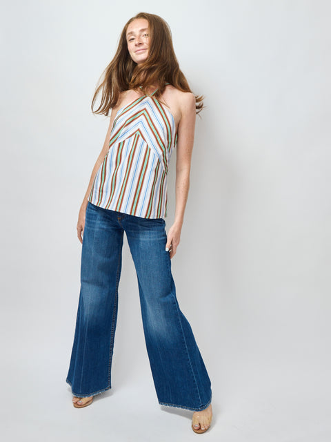 Call Me Maybe Top, blue/green stripe