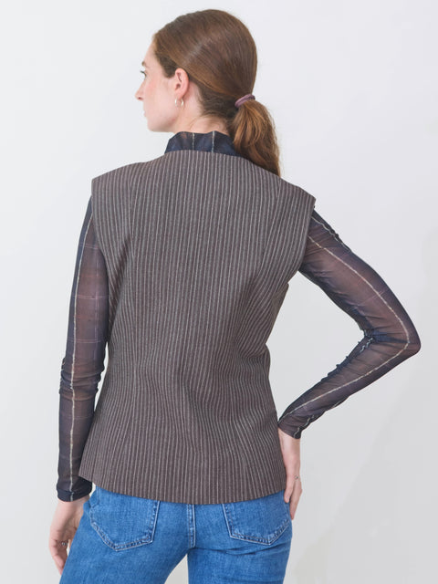 Menea, Dark Brown Pinstripe