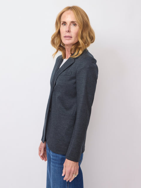 Collared Merino Blazer, Anthracite