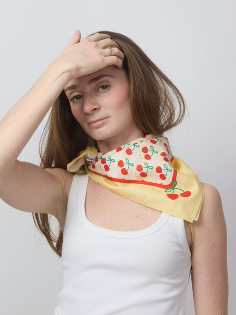 Cherry Cotton/Silk Bandana