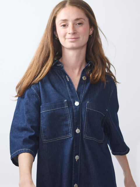 Satilly Dress, soft denim