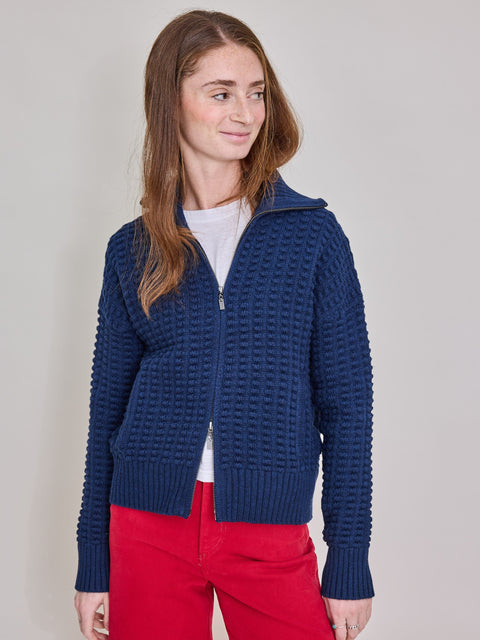 Bobble Cardigan, Navy