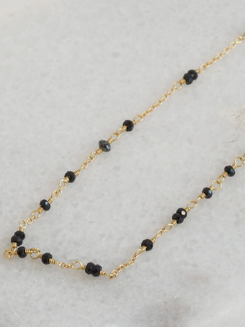 Black Diamond/14k Gold Necklace