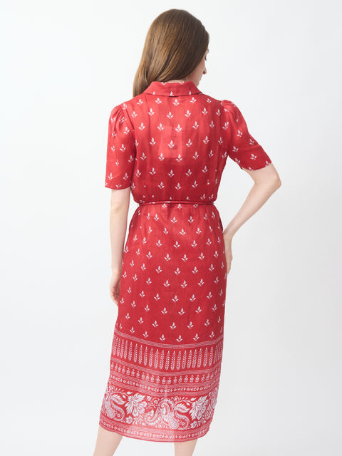 Cecile Dress, Wildflower Red