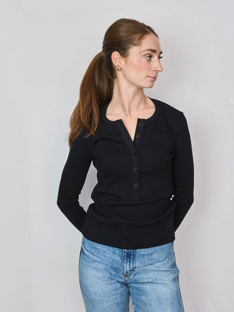 Rib Henley, black