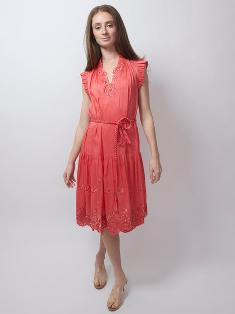 Bardot Dress, coral