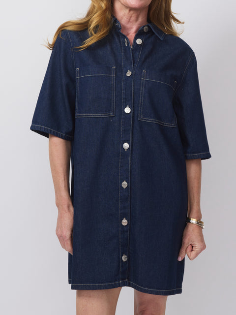 Satilly Dress, soft denim