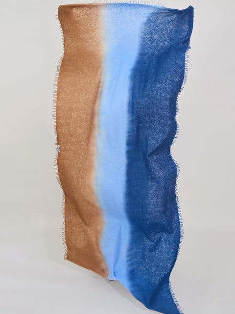 Luxo Cashmere Scarf, brown & blues