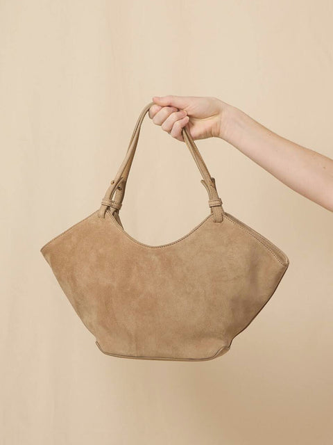 Dilba Mini Tote, Sand Suede