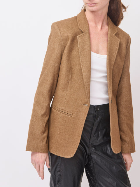 Cyrus Blazer Cambridge Flannel, Saddle