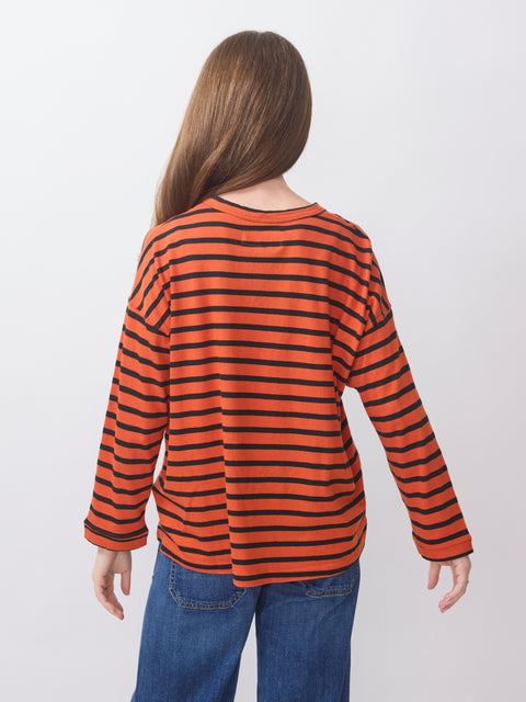 Shrunken Henley, Hot Red Naval Stripe