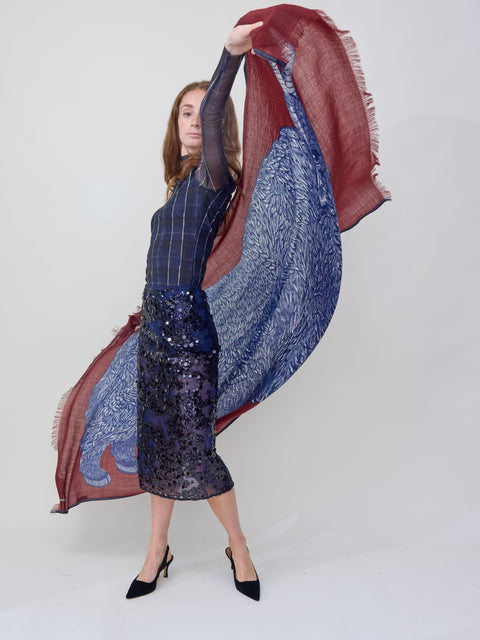 Walter scarf, burgundy