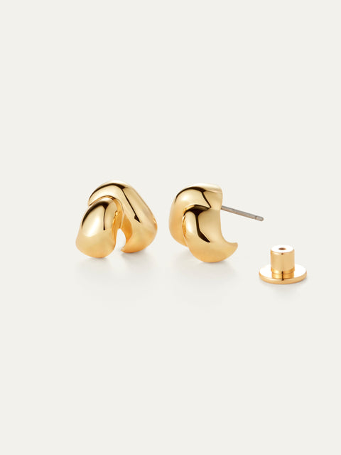 Beatrix Earrings, High Polished Gold
