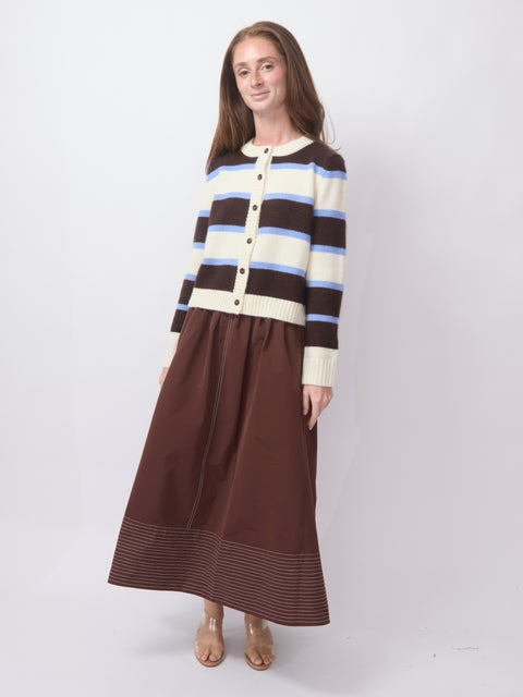 Paneled Hem Skirt, Chocolate