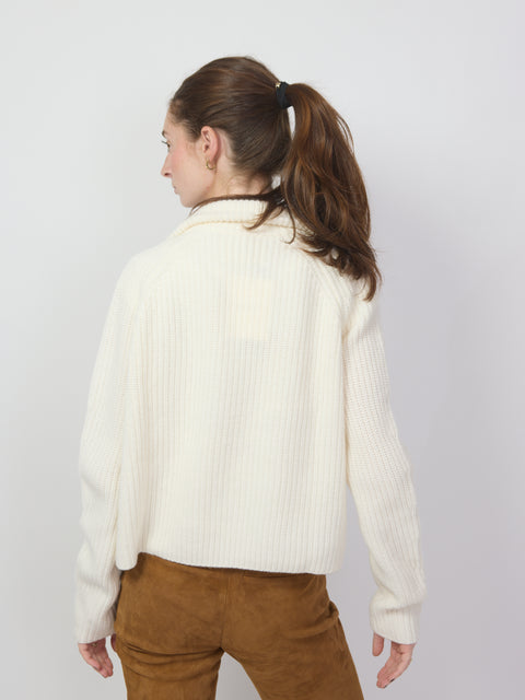 Sadie Zip Cardigan, cream