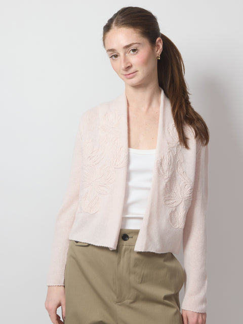 Cardigan Ricamo Grafico, light pink