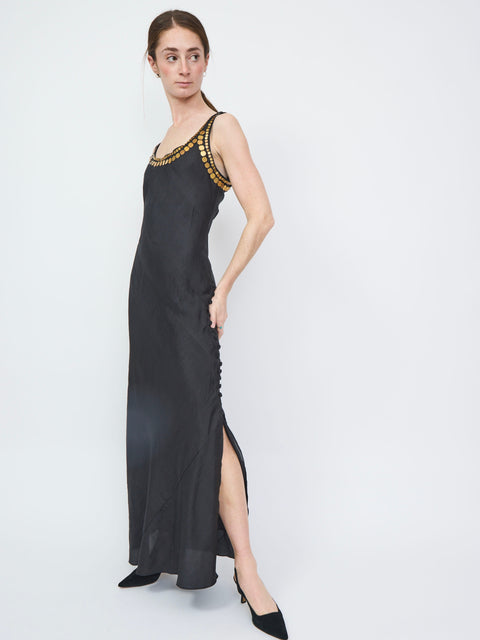Adele Gilded Coin Dress Black / L Adele Gilded Coin Dress Black / L