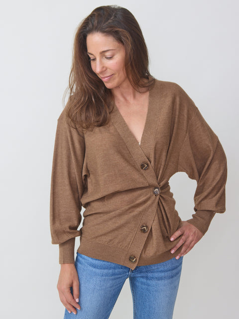 Drippy Tissue Cardigan, Camel