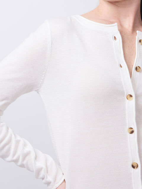 Corinne Slim Fit Cardigan, bright white