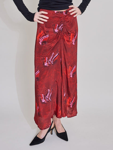Bonny Midi Skirt, Red