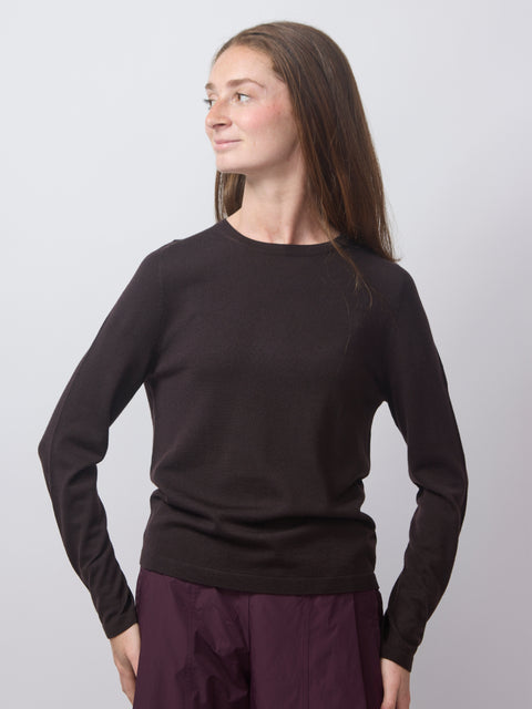 Light Knit Crew, Dark Brown