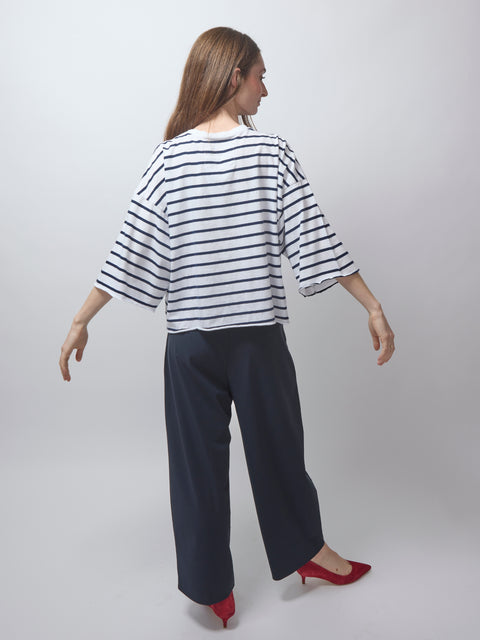Presley, Wide Navy French Stripe