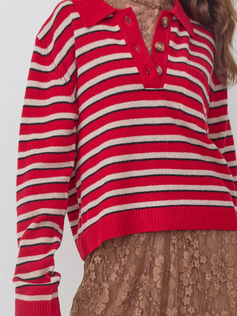 Cori, Crimson Red Stripe