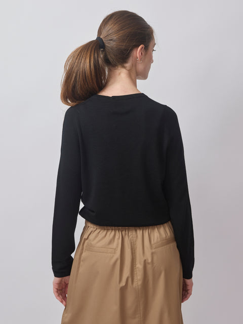 Light Knit Crew, Black