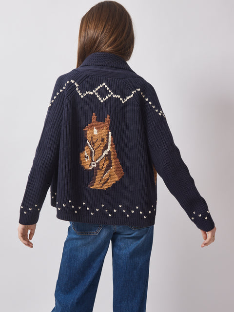 Horse Lodge Cardigan, navy