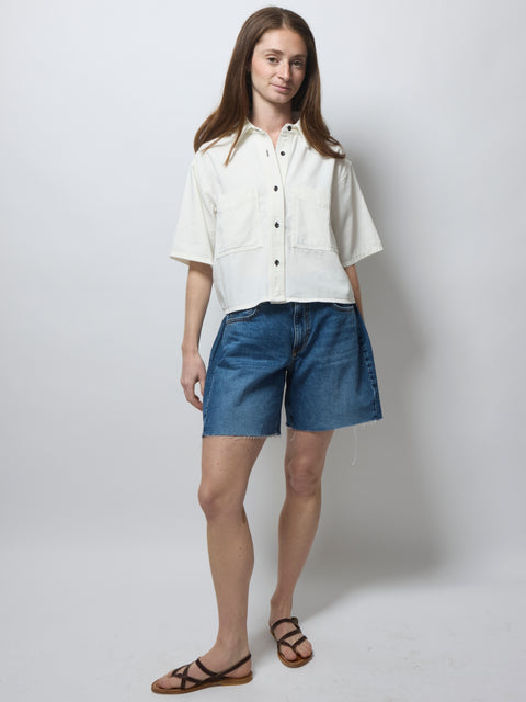 Short Sleeve Combo, White Sashiko