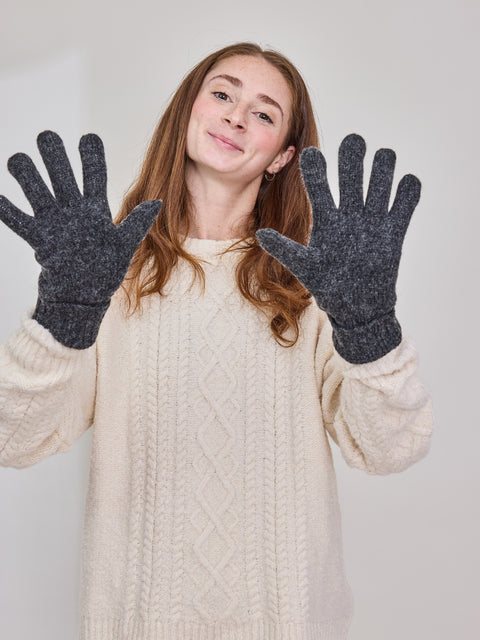 Basic Wool Glove, Charcoal