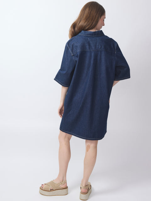 Satilly Dress, soft denim