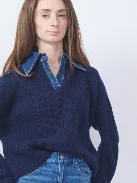 Harvey Sweater, Navy/Denim