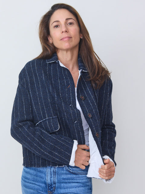 Jacket Vada, navy pinstripe