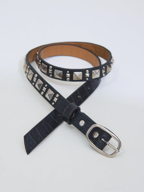 Chia Belt, black croc