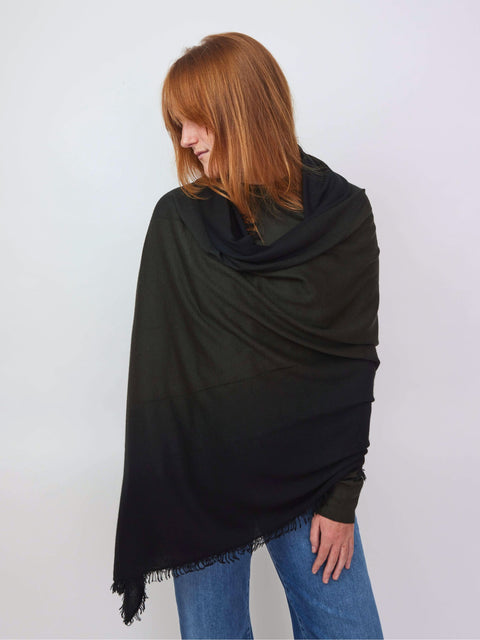 Woven Shawl, Military Ombre