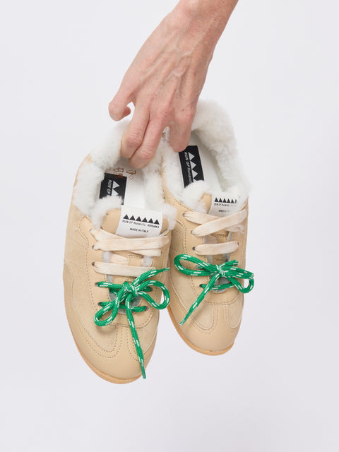 Ballet Sneaker, Beige Suede Shearling