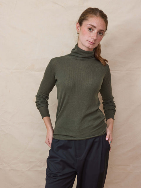 Tissue Turtleneck, Khaki