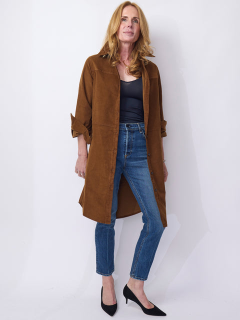 Donna Shirt Dress, Tobacco