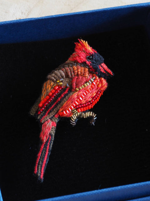 Red Cardinal Brooch