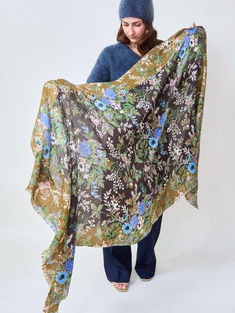 Fleur Shawl, black olive