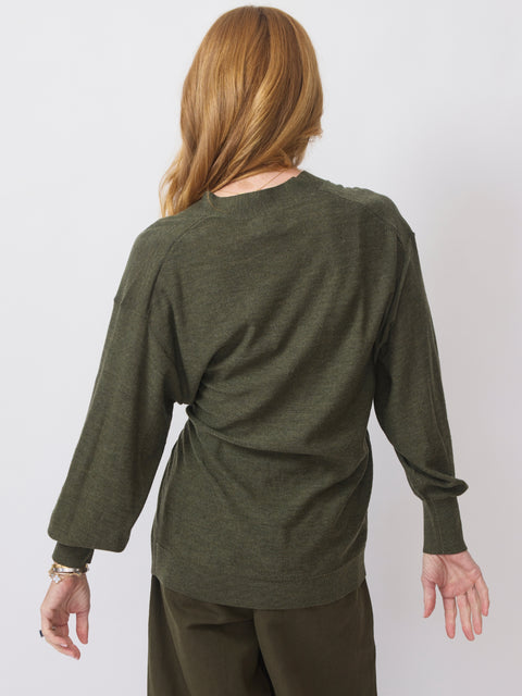 Drippy Tissue Cardigan, Olive
