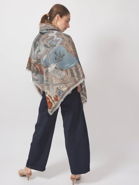 The Medici Cheetah Wool/Silk 135cm x 135cm